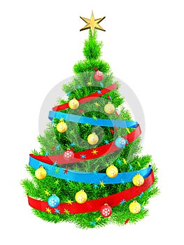 3d neon green Christmas tree