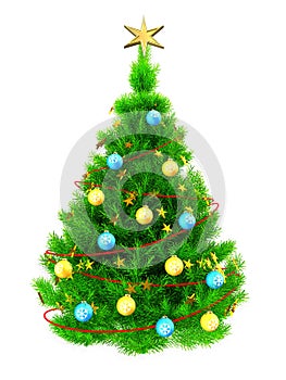 3d neon green Christmas tree