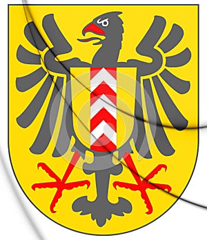 3D Neuchatel Coat of Arms, Switzerland.