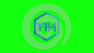 3d nft sign. non-fungible token. Motion Graphic