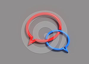 3D Notification Chat Icon Social Media icon