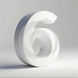 3d number 6 in white background, Ai generated