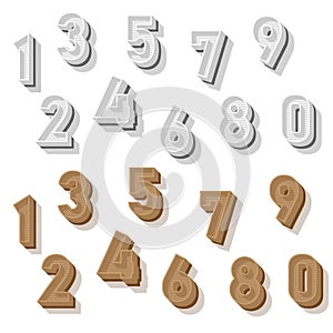 The 3D number of vector with retro style