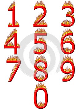 3D Numbers on Fire