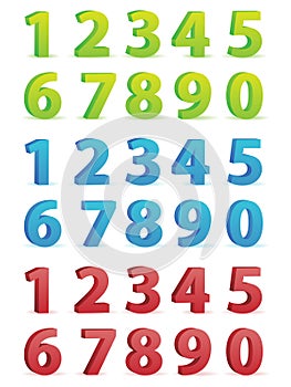 3D Numbers Set