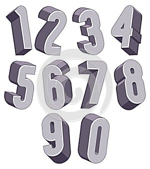 3d numbers set.