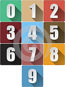 3d Numbers, Vector Illustration.