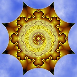 3d octagonal golden fractal pattern