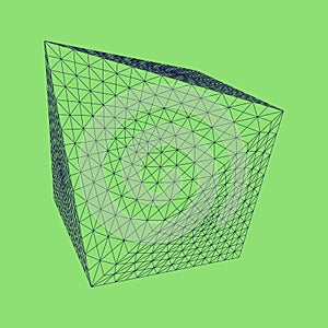 3D Octahedron - Vector illustration with Connected Lines.