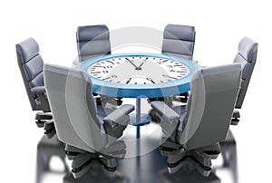 3d Office table as clock with armchairs