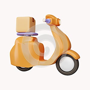 3D Online express delivery scooter service concept, fast response delivery by scooter, courier Pickup, Delivery, Online