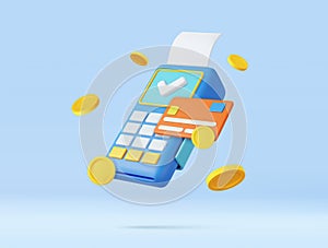 3d Online payment concept
