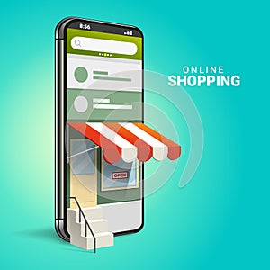 3D Online Shopping concept promotion