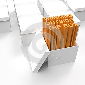 3d open box with extrude text