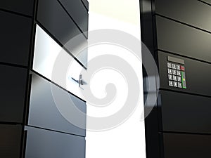 3d open door, electronic lock or intercom photo