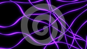 3d Optical geometric effect curved line abstract laser purple rays neon glow dynamic element.