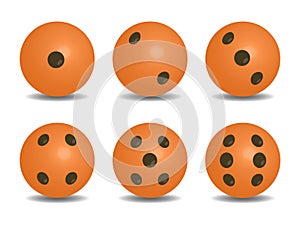 3d Orange Color circular Dice