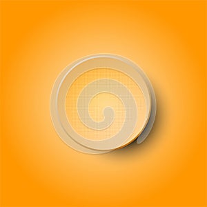 3d orange halftone circle paper design on orange background for abstract concept