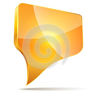 3d orange speech bubble