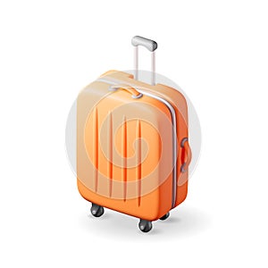 3D Orange Travel Suitcase