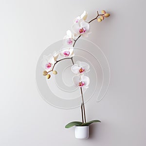 3d Orchid Rendering In Vase: White Wall Art Inspired By Patricia Piccinini