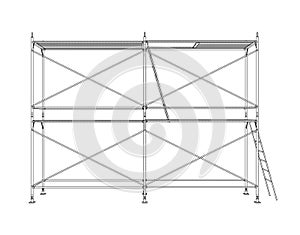 3D outline scaffold. Vector rendering of 3d