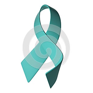 3d Ovarian Cancer Awareness Month Teal Color Ribbon Ovarian Cancer, Polycystic Ovary Syndrome, Post Traumatic Stress