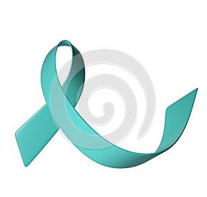 3d Ovarian Cancer Awareness Month Teal Color Ribbon Ovarian Cancer, Polycystic Ovary Syndrome, Post Traumatic Stress