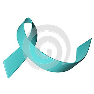 3d Ovarian Cancer Awareness Month Teal Color Ribbon Ovarian Cancer, Polycystic Ovary Syndrome, Post Traumatic Stress