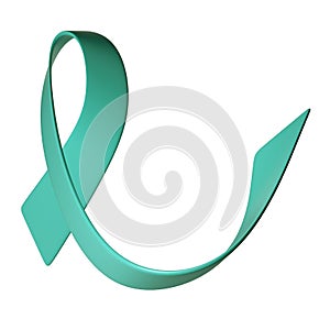 3d Ovarian Cancer Awareness Month Teal Color Ribbon Ovarian Cancer, Polycystic Ovary Syndrome, Post Traumatic Stress