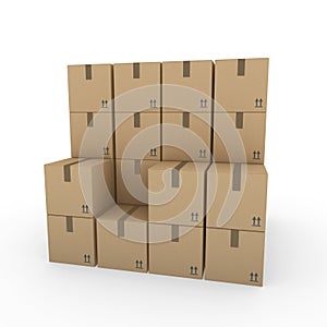 3d package shipping box brown