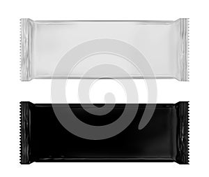 3D Packaging chocolate bar black and white mockup Top.