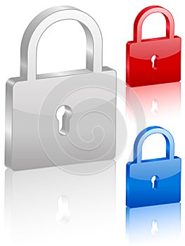 3D padlock symbol