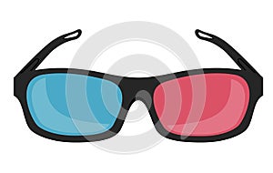 3d paper glasses stock vector illustration