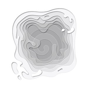 3D papercut gradient layers texture on white vector background