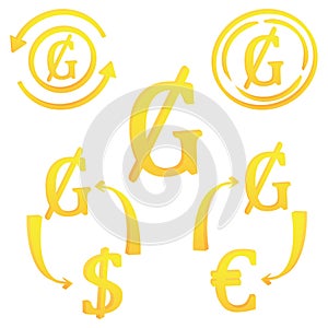 3D paraguayan Guarani currency symbol icon of Paraguay