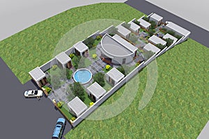 3d park cafe restorant architect