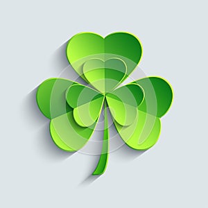 3d Patricks clover isolated on grey background