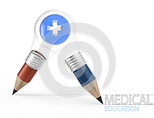 3d pencil lightbulb creative draws medical education