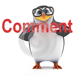 3d Penguin has a comment