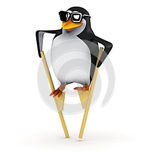 3d Penguin on stilts