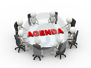 3d people business meeting conference agenda table