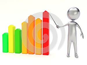 3d people business statistic graph