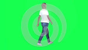 3d people in chroma key background isolated American saleswoman walking in the s
