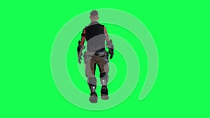 3d people in chroma key background isolated Astronaut engineer walking and explo