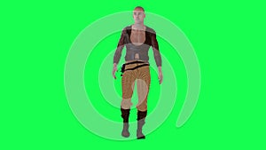 3d people in chroma key background isolated Male artist in the theater walking i