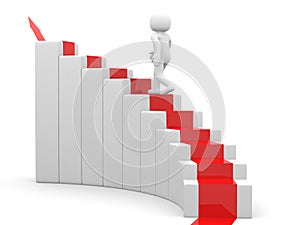 3d people climb the staircase - stair