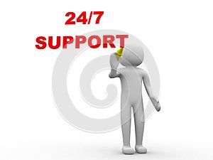 3d people - man, person with a support 24/7