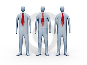 3d people with red ties photo
