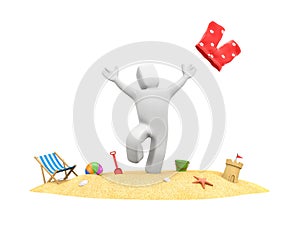 3d people on vacation - enjoy beach vacation